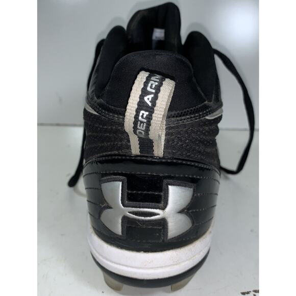 UNDER ARMOUR Mid FOOTBALL CLEATS BLACK/SILVER Men's US Size 12 - Picture 16 of 16